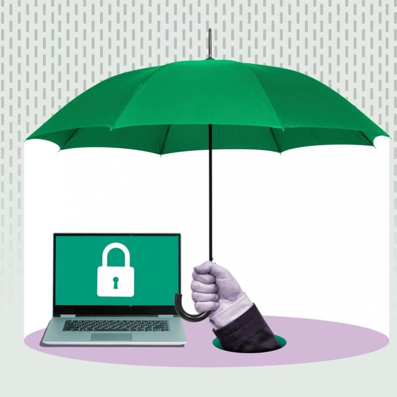 Visual guide on laptop security measures against hackers, presented by Capital Premium Financing.