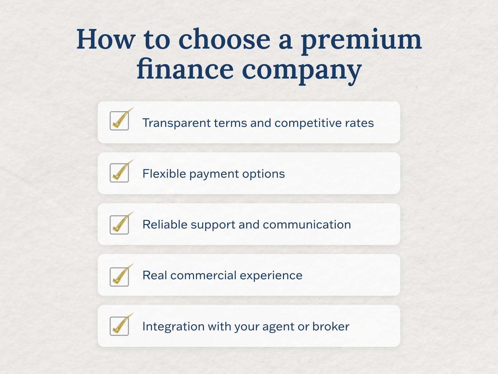 A guide on selecting a premium finance company featuring key factors and tips for informed decision making