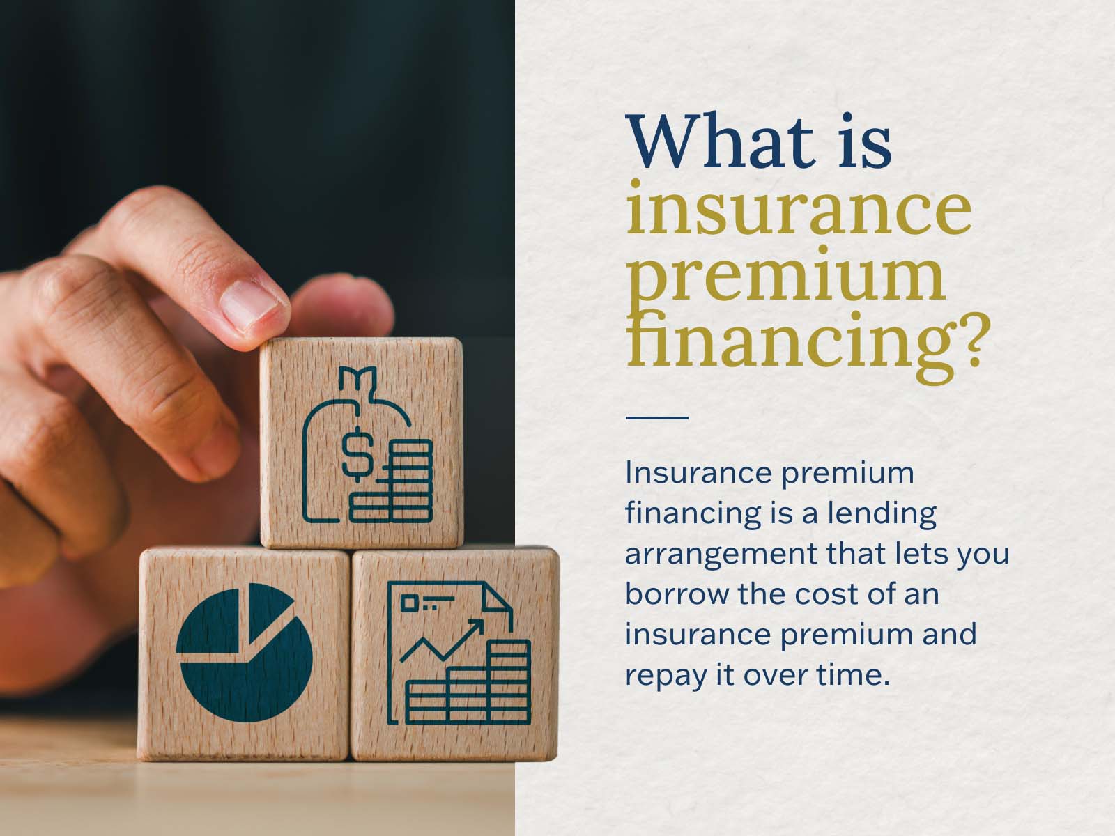 An infographic illustrating insurance premium financing with charts and financial symbols